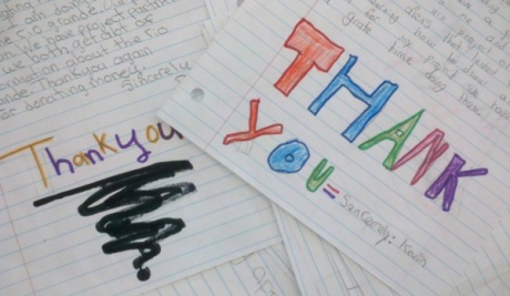 Donors Choose thank you letters from kids